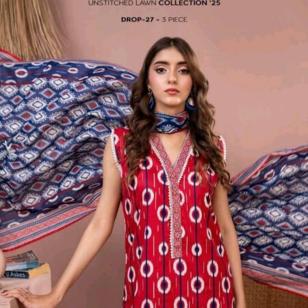 ✨ ZESH   ✨ 3 PieceUnstitched Suit ZESH SUMMAER LAWN COLLECTION 2025