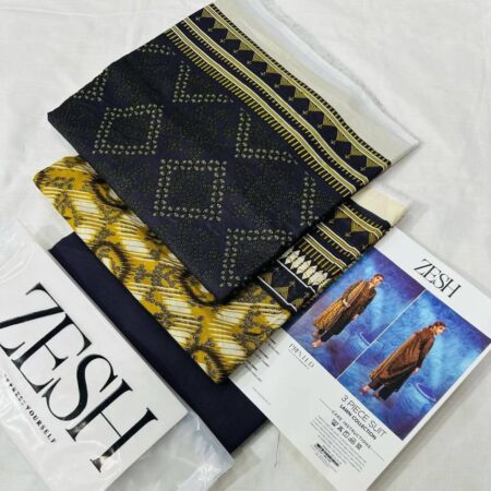 ✨ ZESH   ✨ 3 PieceUnstitched Suit ZESH SUMMAER LAWN COLLECTION 2025