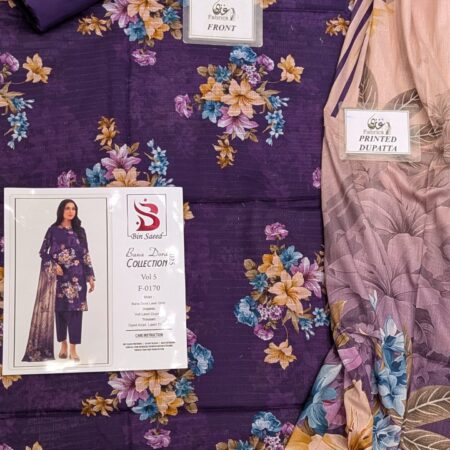 ✨ BINSAEED❤️  Bana Dora 3piece Unstitched Suit SUMMAER LAWN COLLECTION