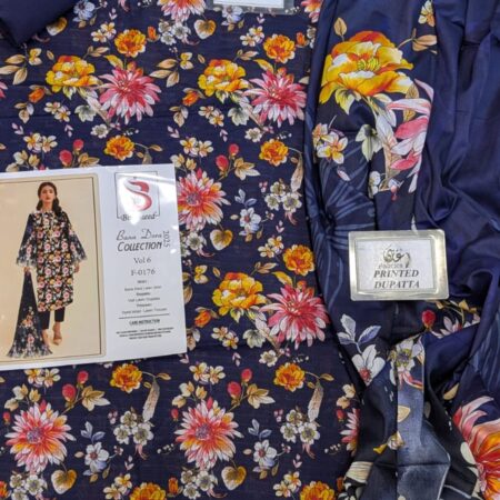 ✨ BINSAEED❤️  Bana Dora 3piece Unstitched Suit SUMMAER LAWN COLLECTION