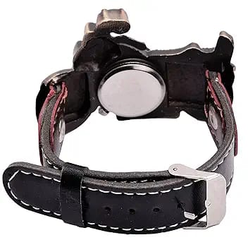 Men’s Motorcycle-Inspired Analog Wrist Watch with Bike Look Stainless Steel Dial – Stylish Daily Watch with Premium Leather Strap (Without Box) - Image 3