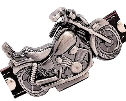 Men’s Motorcycle-Inspired Analog Wrist Watch with Bike Look Stainless Steel Dial – Stylish Daily Watch with Premium Leather Strap (Without Box)