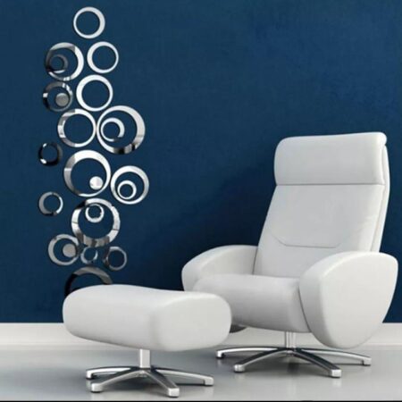 24 pcs Acrylic Mirror 3D Wall Stickers Living Room Personalized Interior Decoration