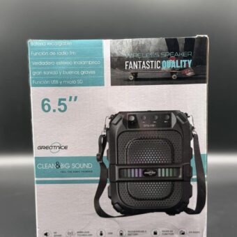 GTS-1191 10W Wireless Portable Bluetooth Speaker with 6.5" Subwoofer, FM Radio, 1200mAh Battery, Loud Volume, USB/AUX/TF Support, Belt Strap for Outdoor Travel, Party, Picnic, Camping Use