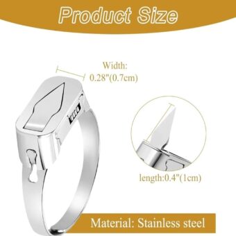 Adjustable Self Defense Ring - Self Defense Ring Knife - Hidden Blade Emergency Protection Tool for Men & Women