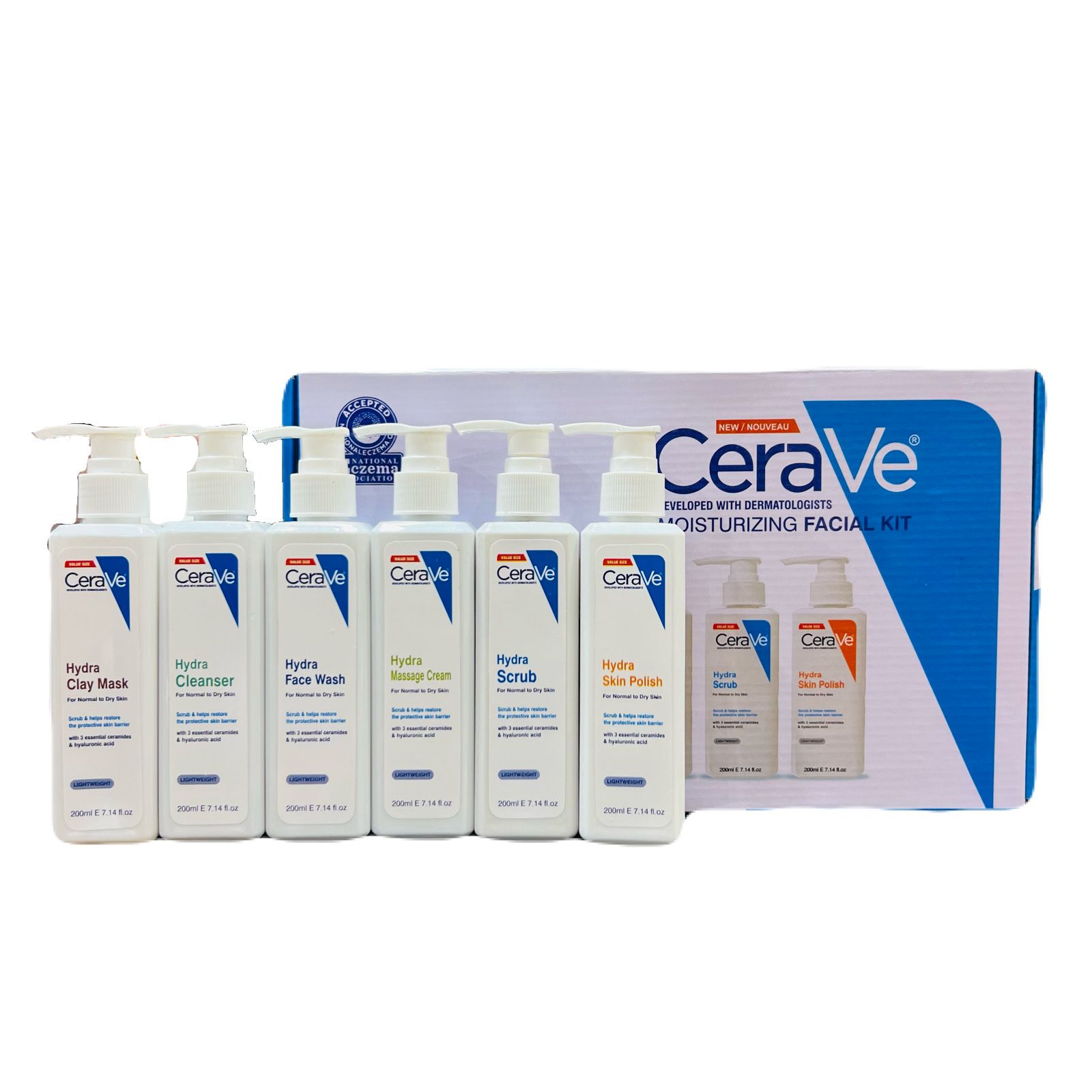 CeraVe Moisturizing Facial Kit – 6-Step Hydra Skincare Set for Face & Body | Includes Cleanser, Moisturizer, Exfoliator & More | Dermatologist-Developed - Image 3