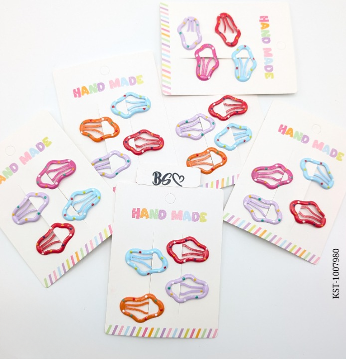 4-Piece Multicolor Hair Clip Card - Kids Accessories - Hair Pin - Image 2