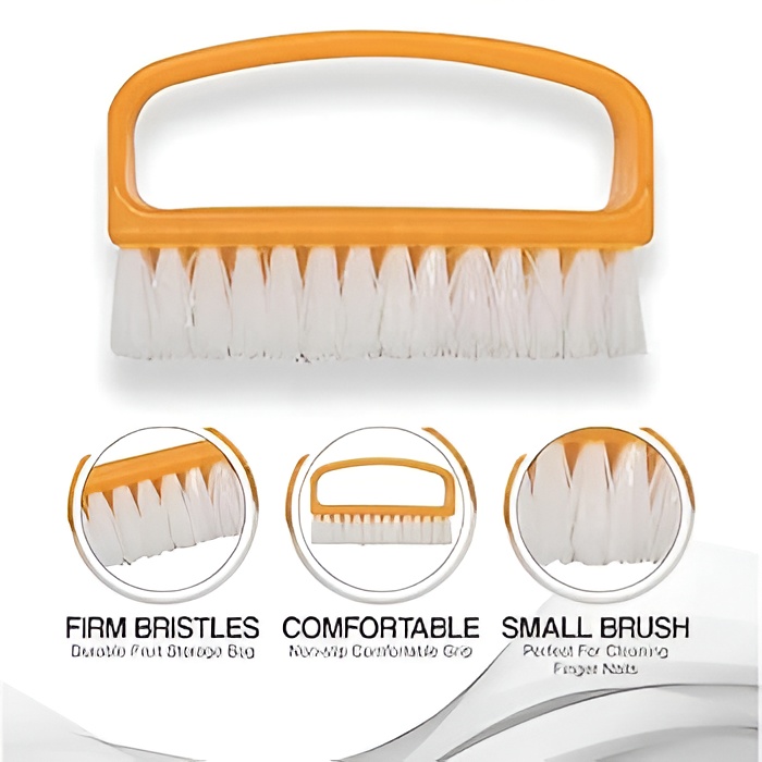 Pack Of 3 Nail Brush Set with Handle – Soft & Durable Bristles for Cleaning Hands, Feet, Nails & Cuticles, Removes Dirt, Grime & Grease, Assorted Colors (Random Color)