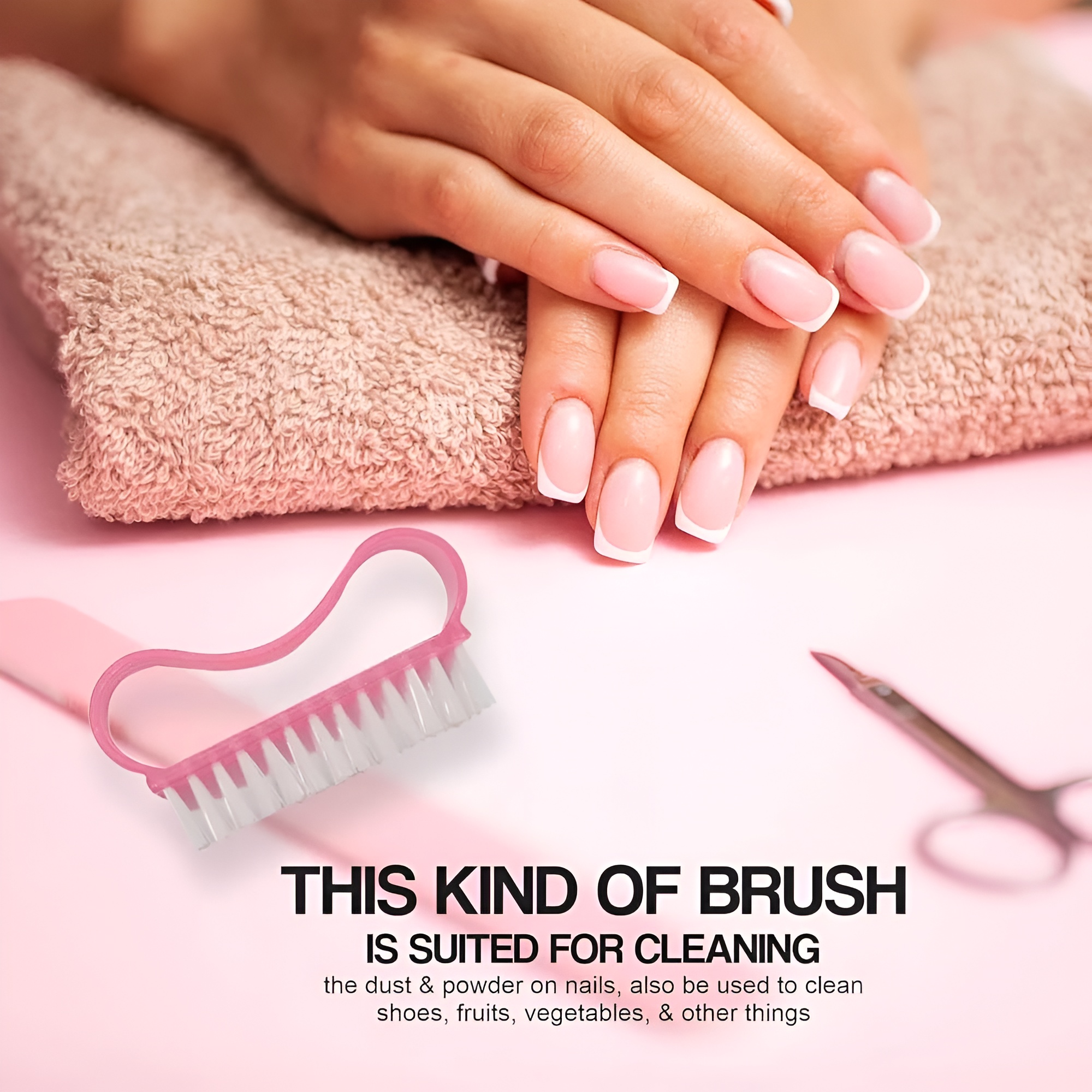 Pack Of 3 Nail Brush Set with Handle – Soft & Durable Bristles for Cleaning Hands, Feet, Nails & Cuticles, Removes Dirt, Grime & Grease, Assorted Colors (Random Color) - Image 3