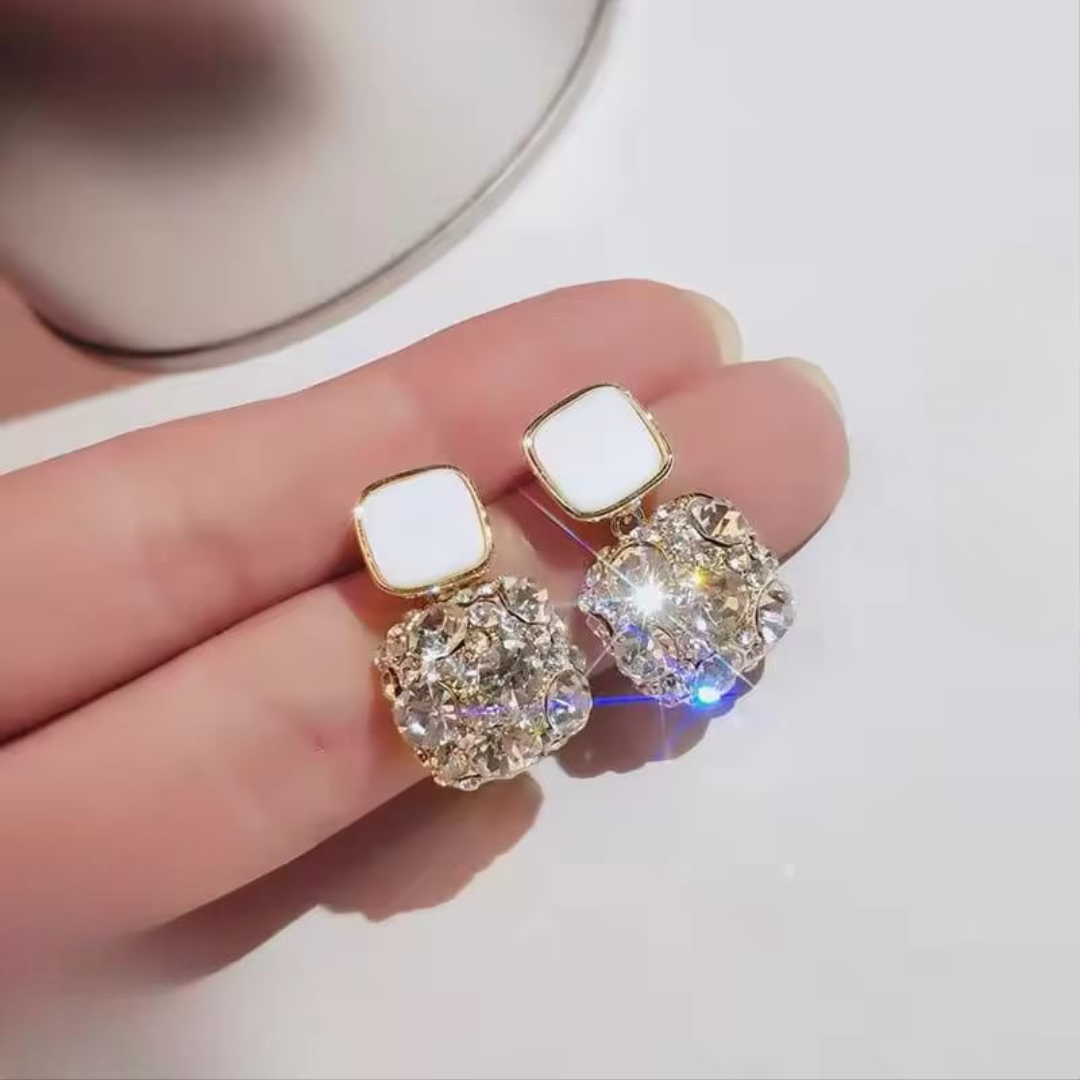 PJT-984 Fashion Rhinestone Square Earrings For Women Women Jewelry Party Accessries Gift - Image 4