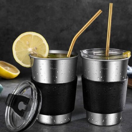 Set of 6 Colorful Reusable Metal Straws – Stainless Steel Drinking Straws with Eco-Friendly Design for Home, Travel & Parties