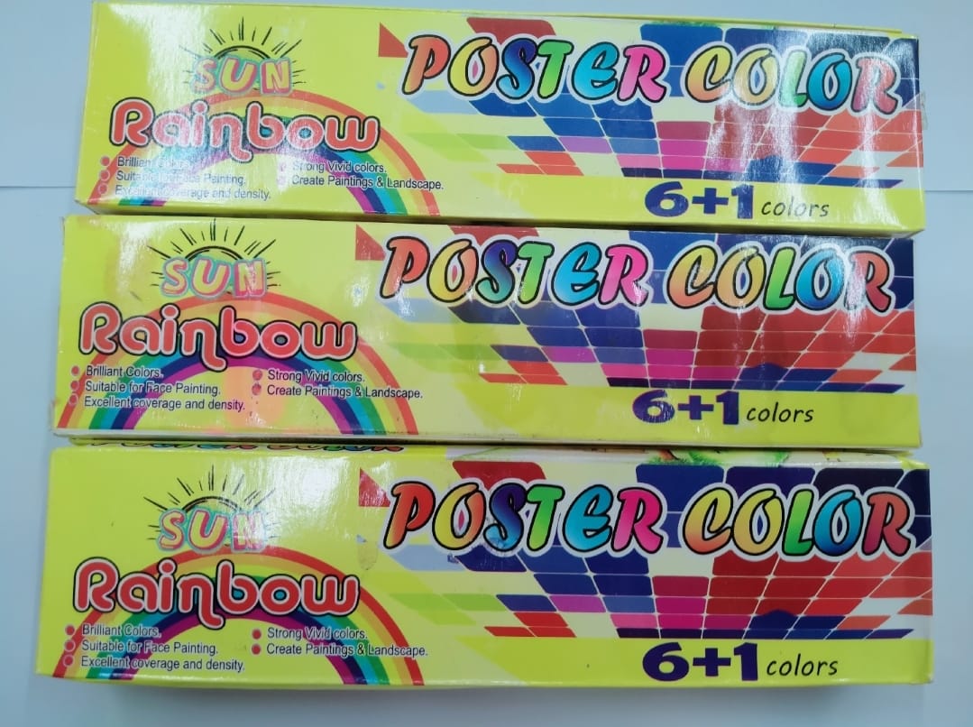 Poster Colours 6+1 Pack with Free Brush – Multi-Purpose Watercolor Set for Art, School, and Face Painting - Image 2