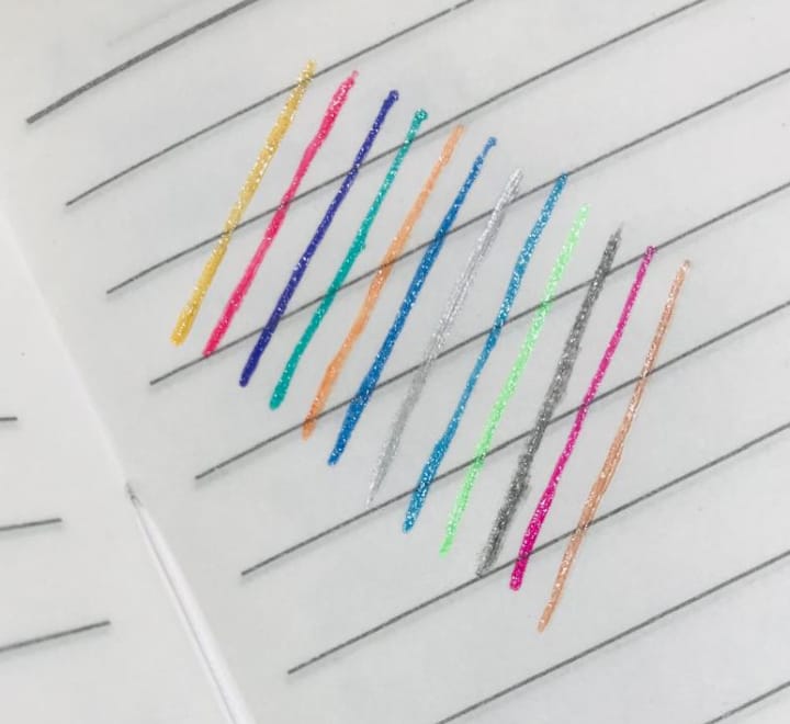 Fruit Scent Gel Glitter Pen – 1.0mm Smooth Writing with a Sparkle | Pack of 12