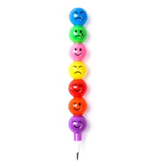 4 Pcs Smiley Cartoon Stationery Pencils – Fun Rainbow Pens with Cute Funny Faces for Kids, Students, and Gifts (Random Color)