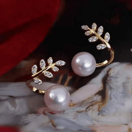 Elegant Leaf Pearl Korean Earrings – Stylish Jewelry for Women, Perfect for Casual & Formal Wear (AWT-103)