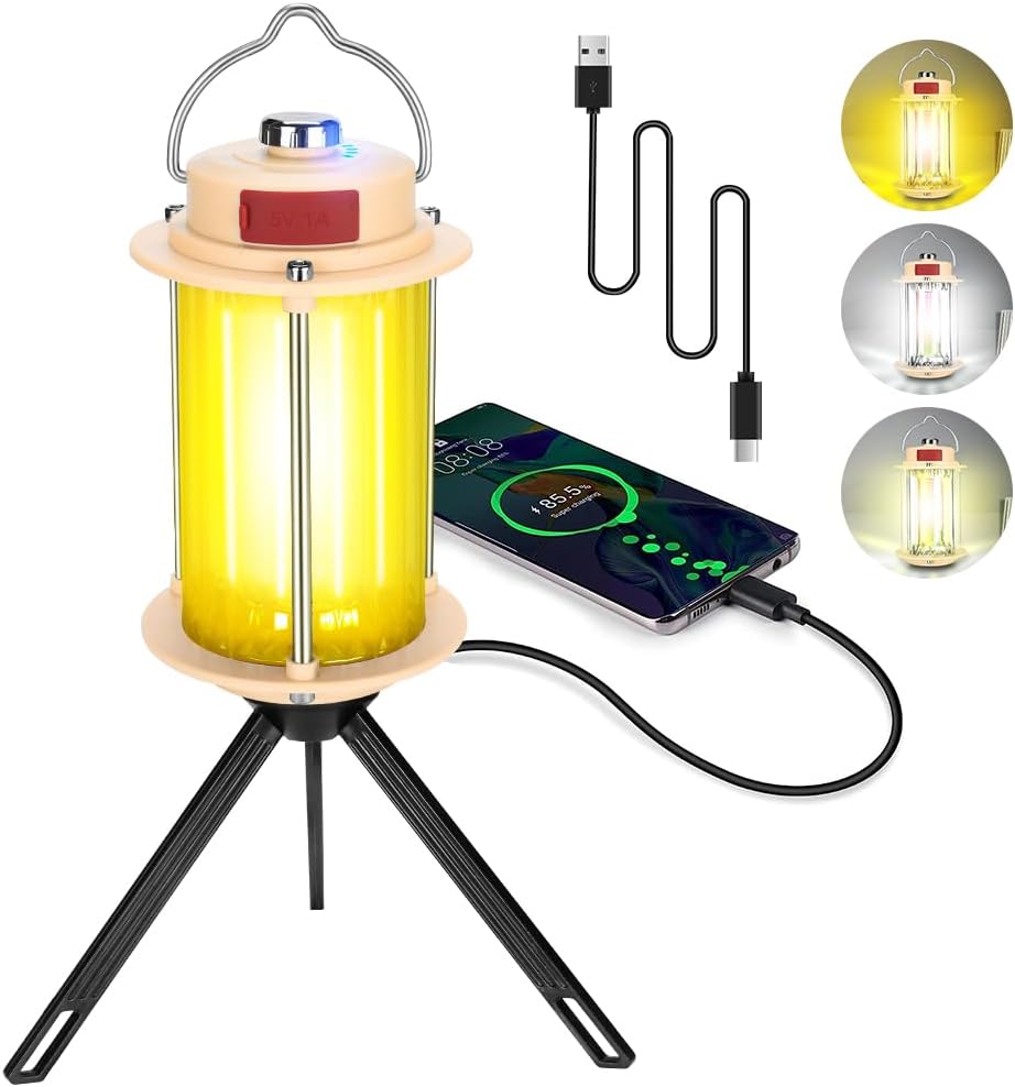 MX6611 Stepless Dimmable LED Camping Light – Portable Rechargeable Outdoor Lantern with Tripod Stand - Image 3