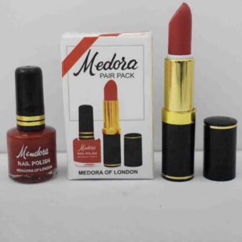 Medora 2 in 1 Lipstick & Nail Polish Combo – Premium Beauty Deal with Matching Shades, Includes 1 Lipstick & 1 Nail Polish (Shade Red, Maroon)