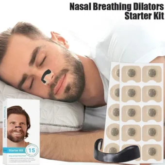 Sleep-co Magnetic Nose Strips – Nasal Dilator Starter Kit Next-Gen Breath In Nasal Strips / Magnetic Nose Clips