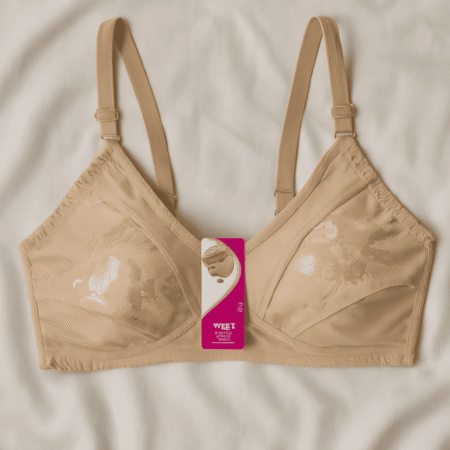 Half Jali Jersi Bra – Comfortable Everyday Wear with Floral Design | Skin Color