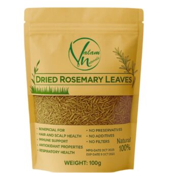 Valam Naturals Dried Rosemary Leaves 100g – 100% Natural, Preservative-Free Herb for Cooking, Hair & Scalp Care, and Immune Support