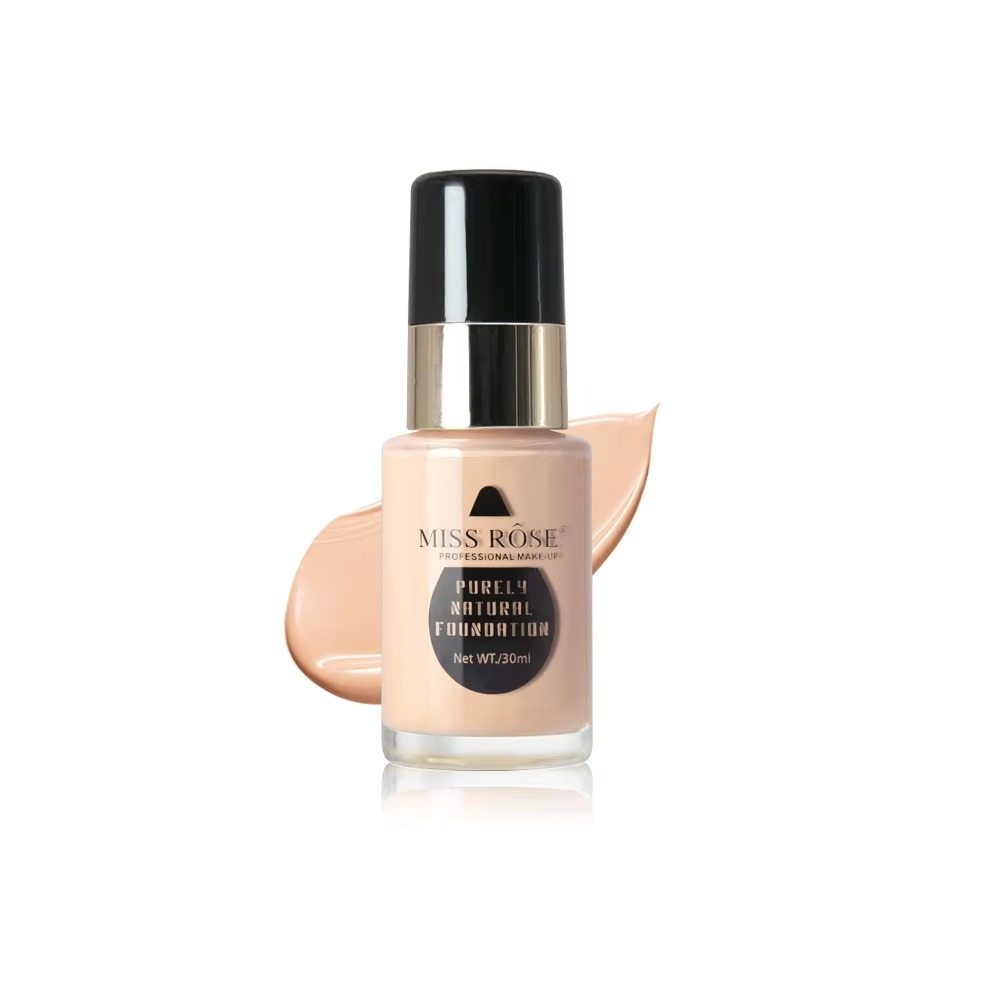 Miss Rose Purely Natural Liquid Foundation – Professional Long-Lasting Make-Up for Flawless Coverage, Lightweight, Breathable, Smooth Finish, All Skin Types - 30 ML | Foundation - Image 2