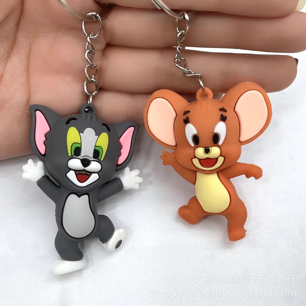 Pack of 2 Tom & Jerry Cartoon Keychains – High Quality Silicone Rubber | Fun Bag & Key Ring - Key-Chain For Kids - Cartoon Keychain ( Random Design ) - Image 3