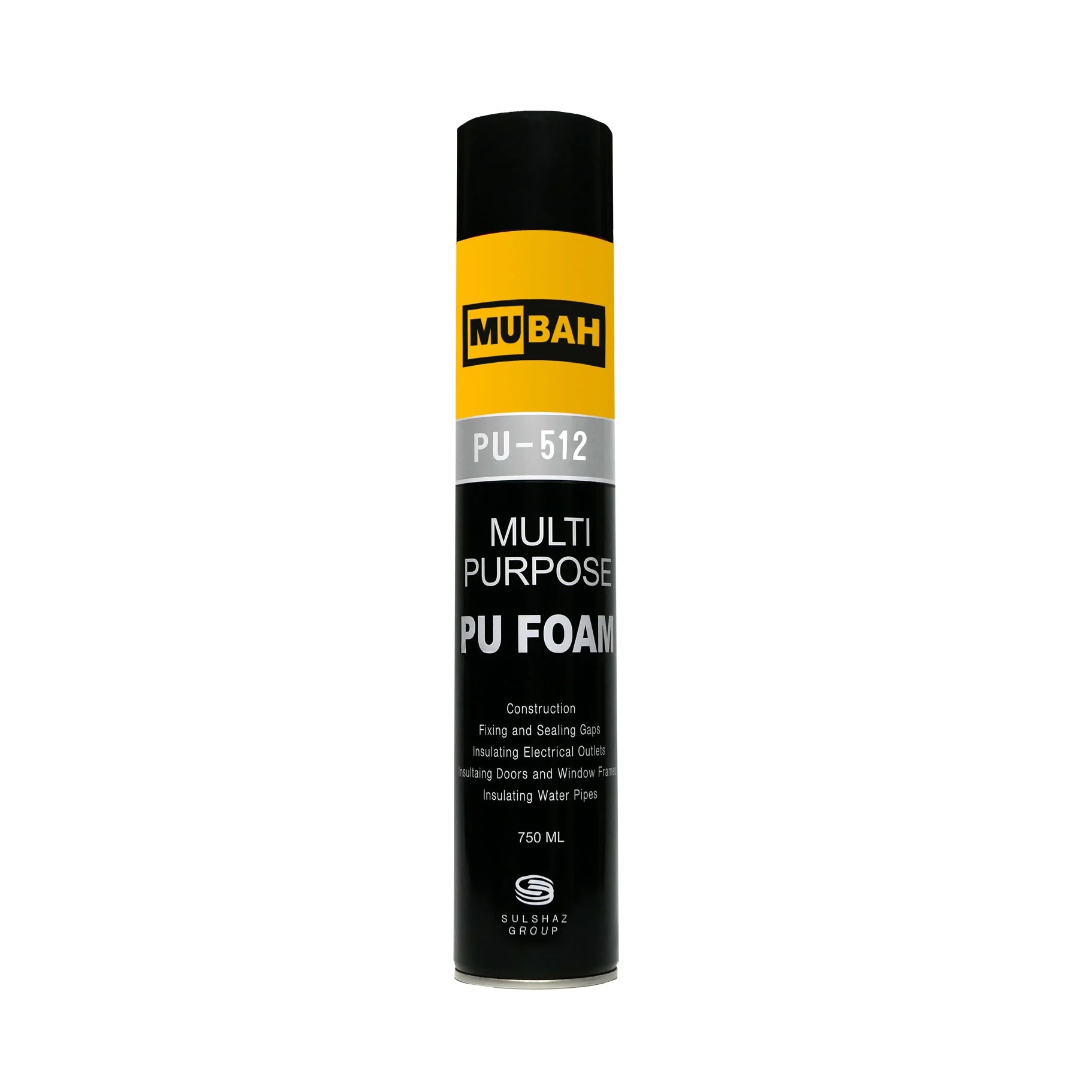 Mubah PU Foam Spray 750ml – Multipurpose Expanding Foam for Gaps, Joints, and Crack Filling | PU 512 High-Performance Sealant - Image 3