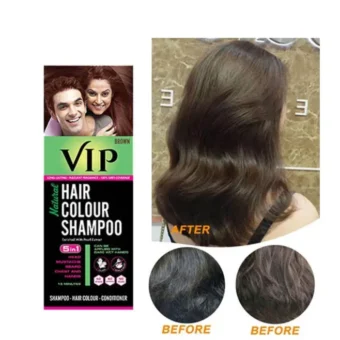 5-in-1 Hair Colour Shampoo Brown – Natural Ammonia-Free Hair Dye for Hair, Beard, Moustache & Body Hair (180ml)