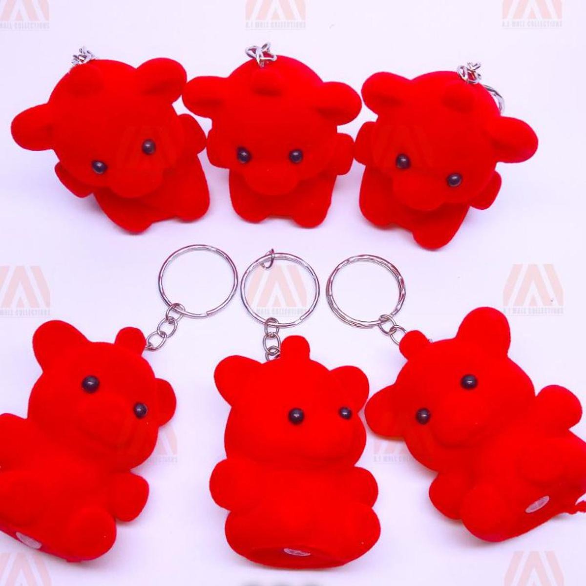 01 PCs Cute Key Chain Teddy Cherry | Small Red Bear Key Chain | Teddy Bear Key-Chain For Girls - Red Color Teddy Bear Keychain - Image 2