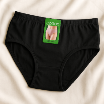 2 Pcs Women’s Cotton Plain Panties – Soft & Comfortable Underwear (Skin, Black | S/M/L)