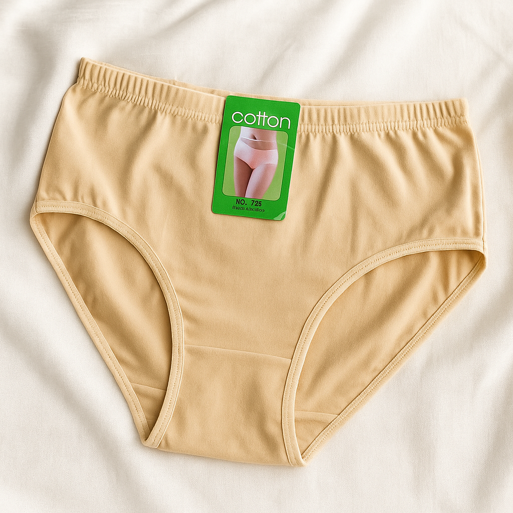 2 Pcs Women’s Cotton Plain Panties – Soft & Comfortable Underwear (Skin, Black | S/M/L) - Image 2