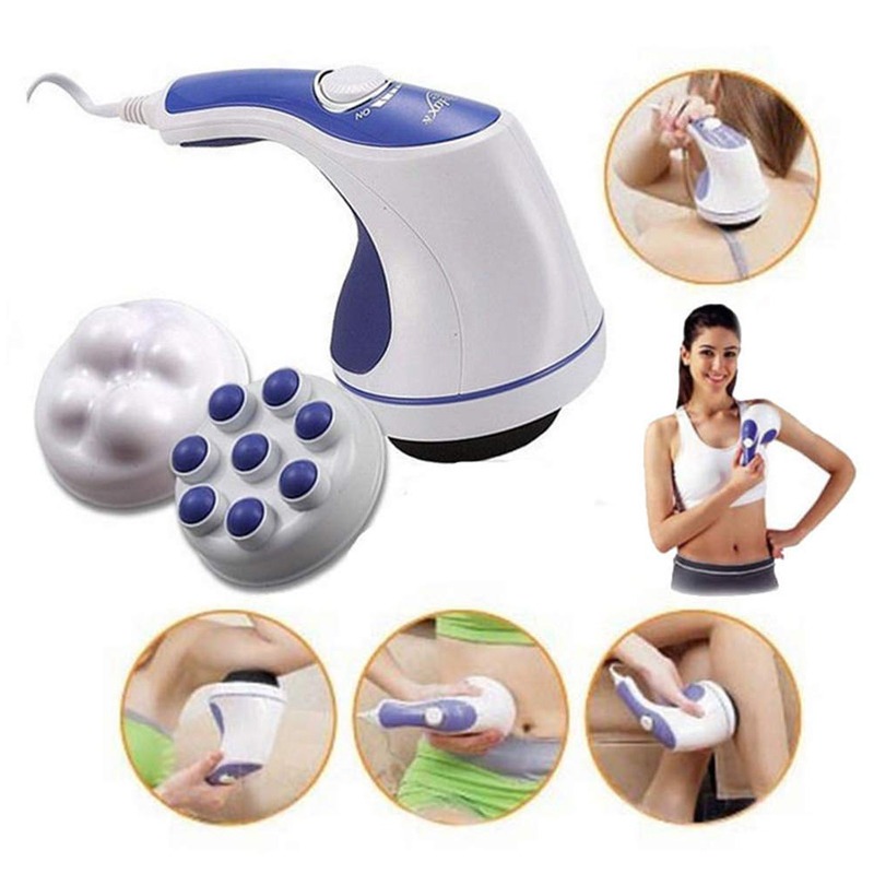 4 in 1 Relax & Spin Tone Vibration Electric Massager | Electronic Relax & Spin Body Massager With Different Heads ( Random Color )