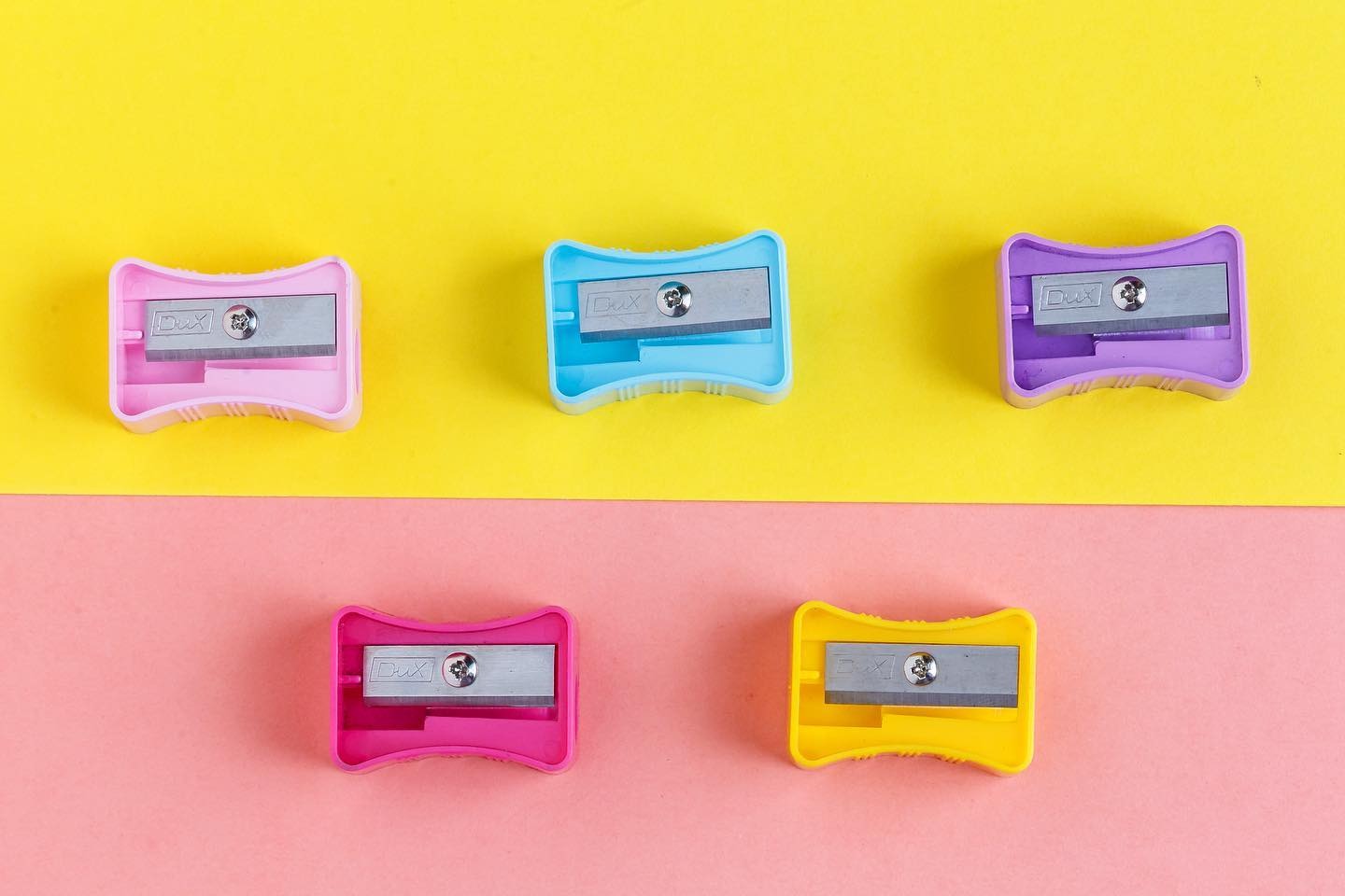 Pack of 50 DUX Plastic Pencil Sharpeners with 8mm Blade, Durable Multicolor Design & Built-in Transparent Shavings Jar – Ideal for School, Office, Art, and Home Use (Multicolor) - Image 2