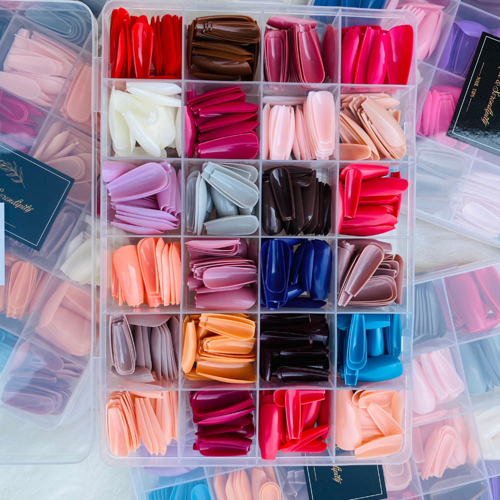 288 PCs Colorful Nails Box| ABS Plastic | Nail Shaper Set (Random Color) - Image 3