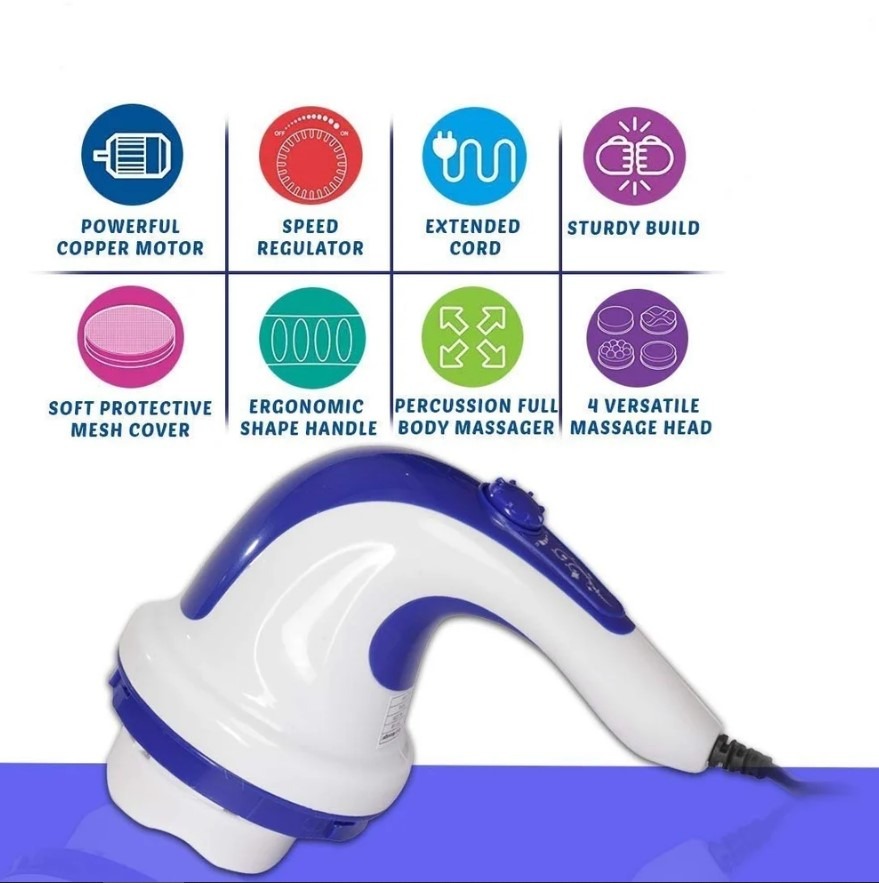 4 in 1 Relax & Spin Tone Vibration Electric Massager | Electronic Relax & Spin Body Massager With Different Heads ( Random Color ) - Image 3