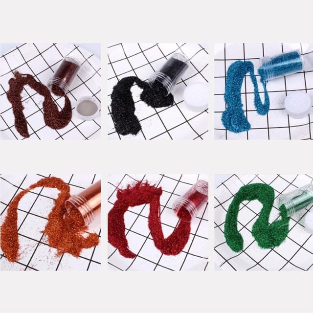 Glitter Powder Bottle Set – Pack of 12 Different Colors, High-Quality Craft Glitter for DIY, Nail Art, and Decorations - Image 2