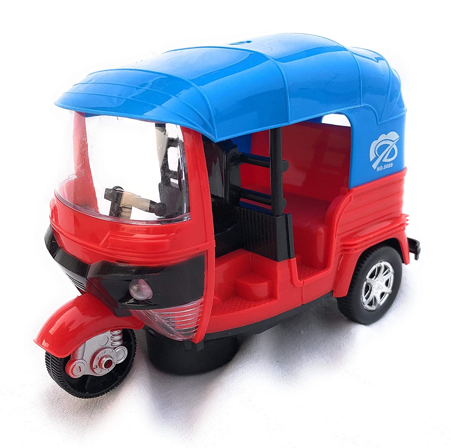 Musical Electric Tricycle Rickshaw Toy for Kids – Battery Operated with Front & Rear Lights, Music, Durable Plastic Build, (Multi-Color) - Image 2