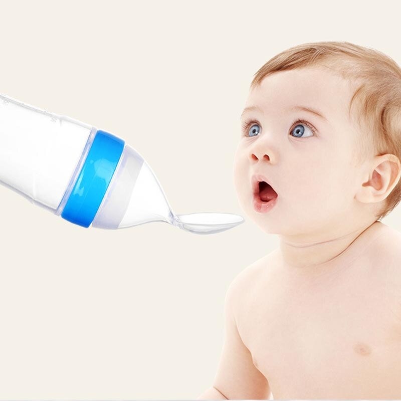Silicone Baby Spoon Squeezing Feeding Bottle Feeder – Soft, Safe & Easy Baby Food Dispenser (Random color) - Image 4