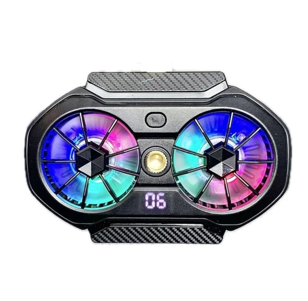 FS06 Semiconductor Cooling Mobile Phone Cooler Radiator Dual Fans Digital Display for Live Streaming with Universal Wheel - Image 3