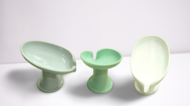 Ceramic Soap Holder with Drain – Elevated Design Bathroom Sink Dish for Bar Soaps - Image 4