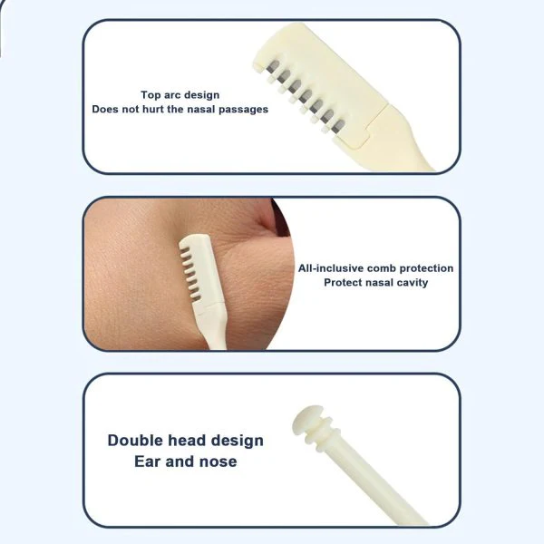 Portable Manual Nose Hair Trimmer – Stainless Steel, Washable, Safe & Painless Grooming Tool – 2pcs Set - Image 2