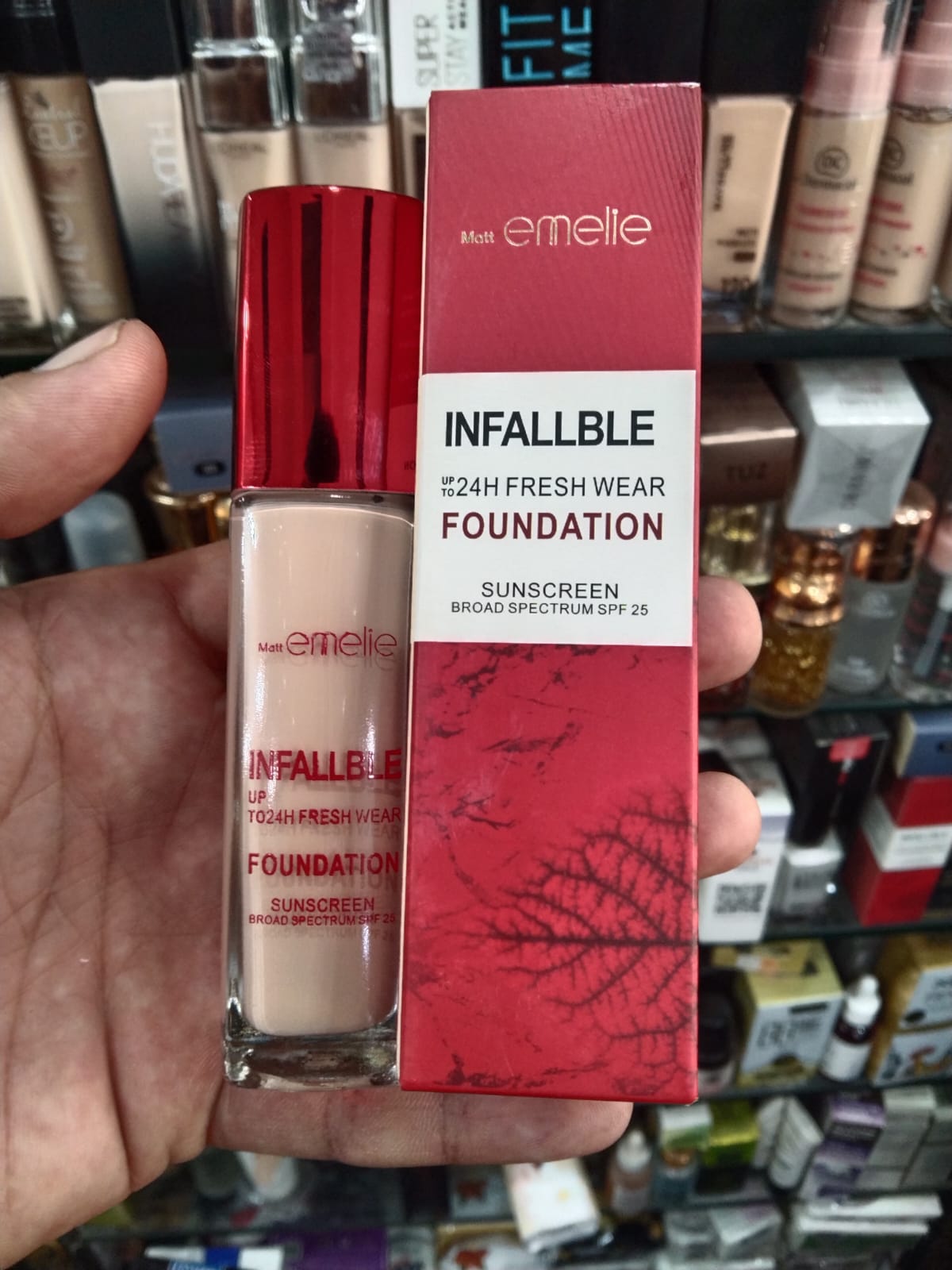 Emelie Cosmetics Infallible 24H Fresh Wear Foundation – Natural Matte Finish, Long-Lasting, Waterproof, Sweat & Heat Proof with SPF 25 - Image 3