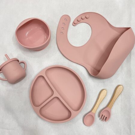 6-Piece Silicone Baby Feeding Set – BPA-Free with Suction Base & Ergonomic Design