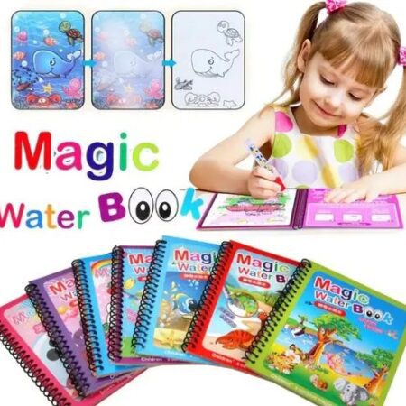 Magic Water Coloring Book for Toddlers – Reusable 8-Page Painting Book with Water Pen