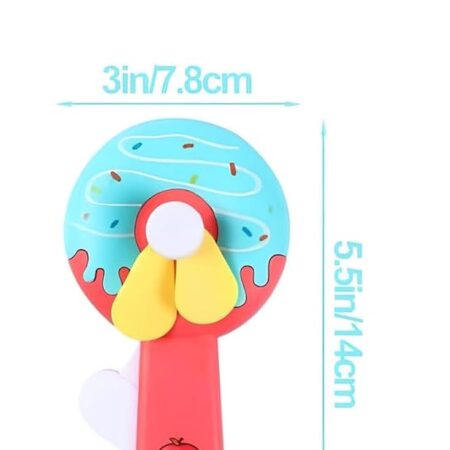 Donut Cartoon Mini Handheld Fan for Kids – Portable USB Rechargeable Fan