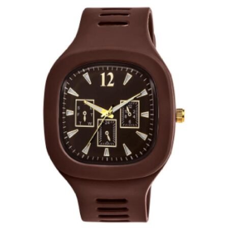 Men's Brown Silicone Analog Watch