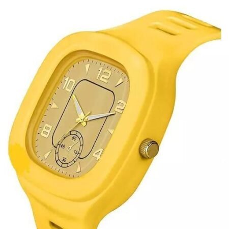 Yellow Silicone Analog Watch for Men