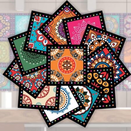 Vibrant Wall Tile Stickers – 72 Pcs