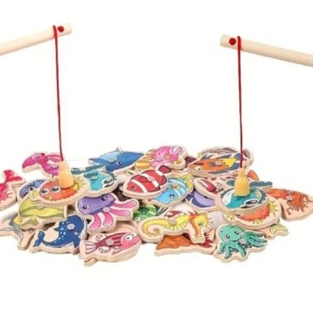 Magnetic Wooden Fishing Toy Set for Kids