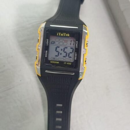 Digital Sport Watch for Men – Black & Yellow